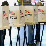 row of voting booths