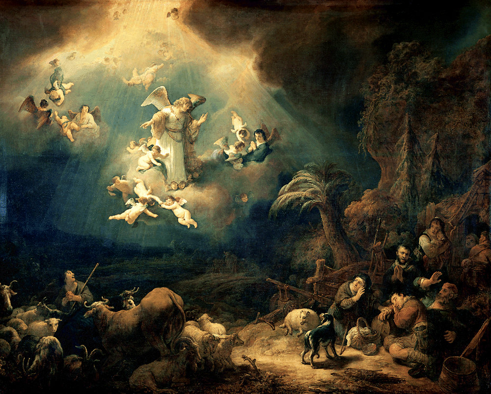 Govert Flinck – Angels announcing Christ’s birth to the shepherds (1639)