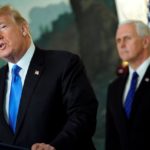 U.S. President Donald Trump, flanked by Vice President Mike Pence, delivers remarks recognizing Jerusalem as the capital of Israel at the White House in Washington