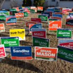 lots of political yard signs