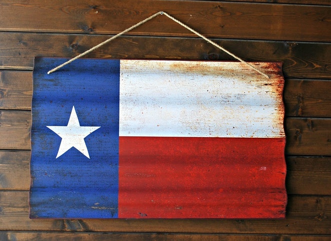 Texas Flag on aluminum