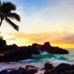 Maui coast at sunset
