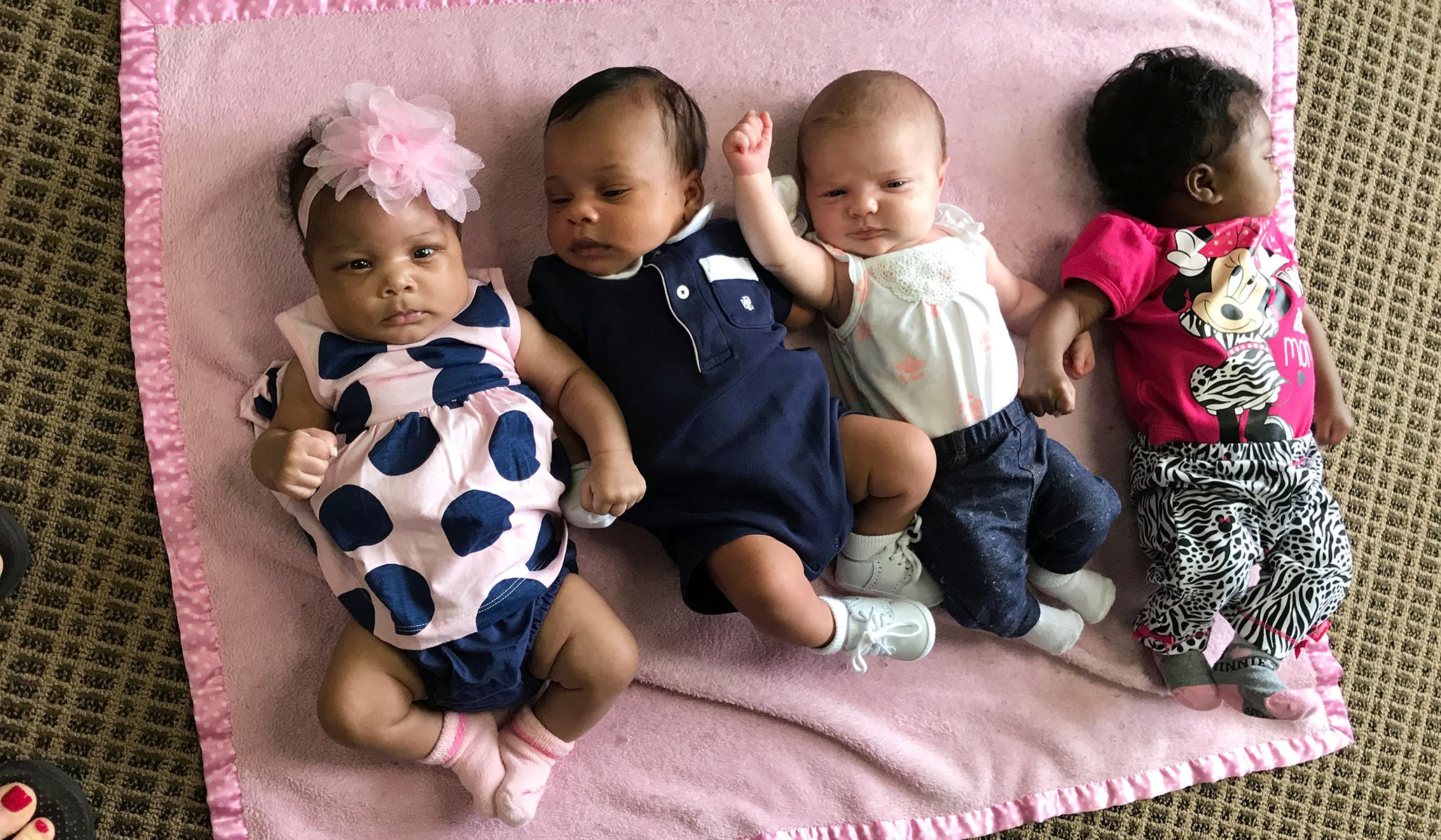Babies during a group session for their mothers in Bay Minette