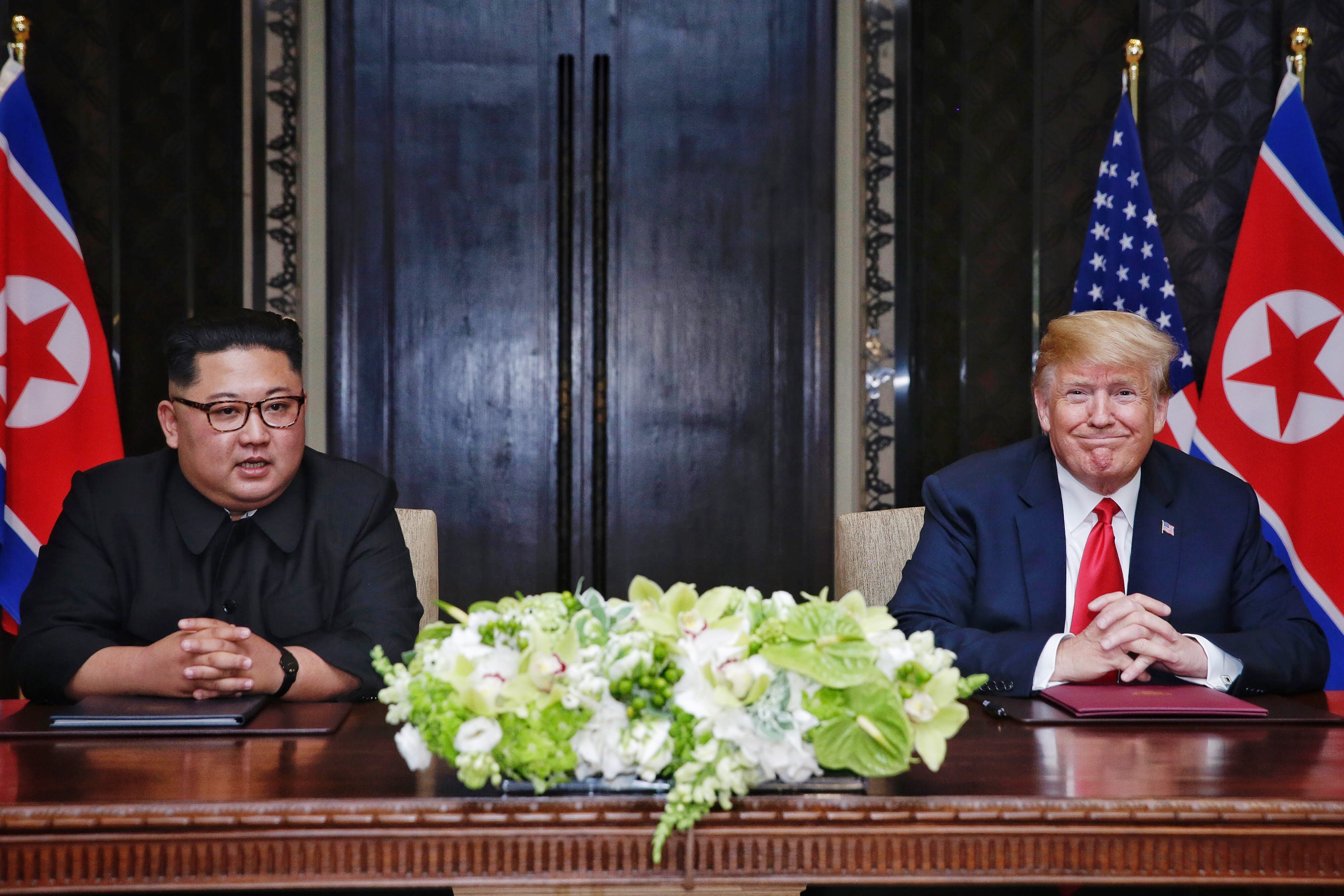 U.S. President Trump Meets North Korean Leader Kim Jong-un