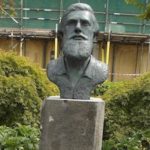 Bust of Alfred Russel Wallace, Wallace Garden, National Botanic Garden of Wales