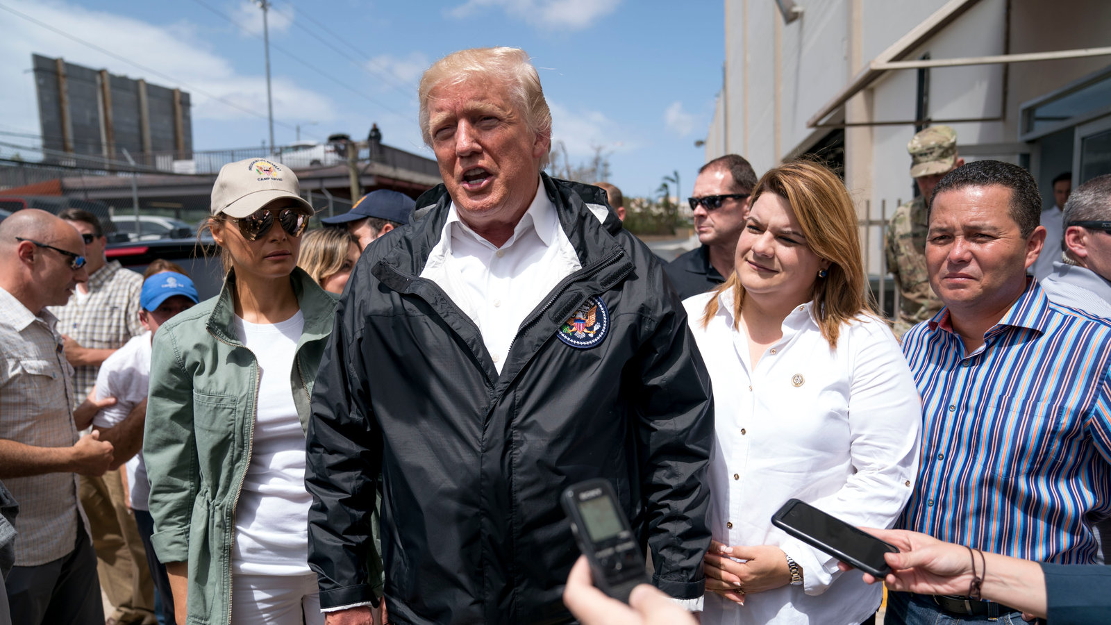 Trump in Puerto Rico after Hurricane Maria