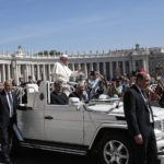 Pope Francis in the pope mobile
