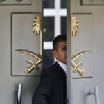 Man through the door to Saudi Embassy in Turkey