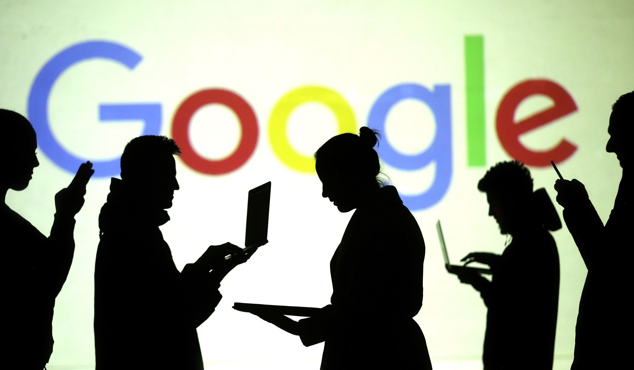 google logo w- silhouettes