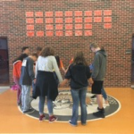 students pray at lunch