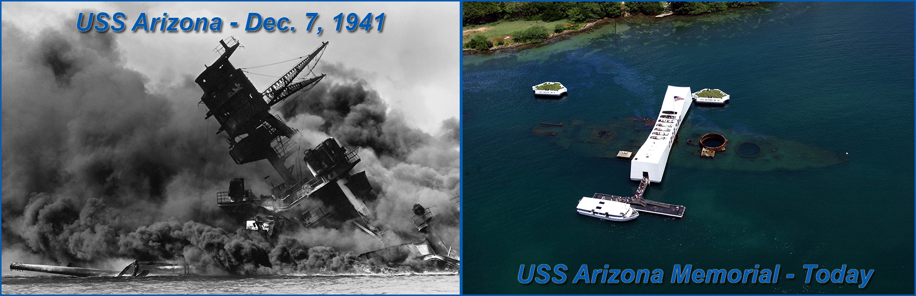 USS Arizona then and now