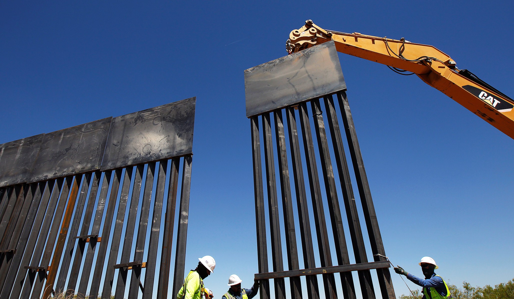 Border wall construction in Santa Teresa