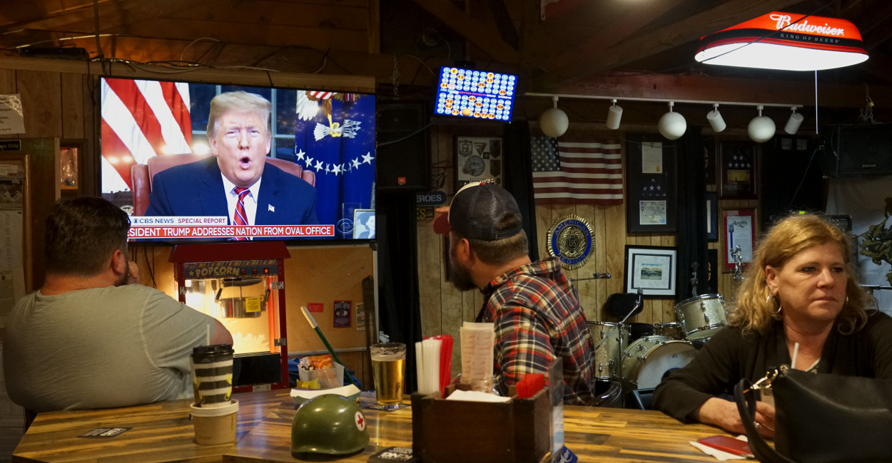 Trump on TV in a bar