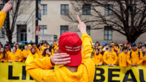 March for Life participant in MAGA hat