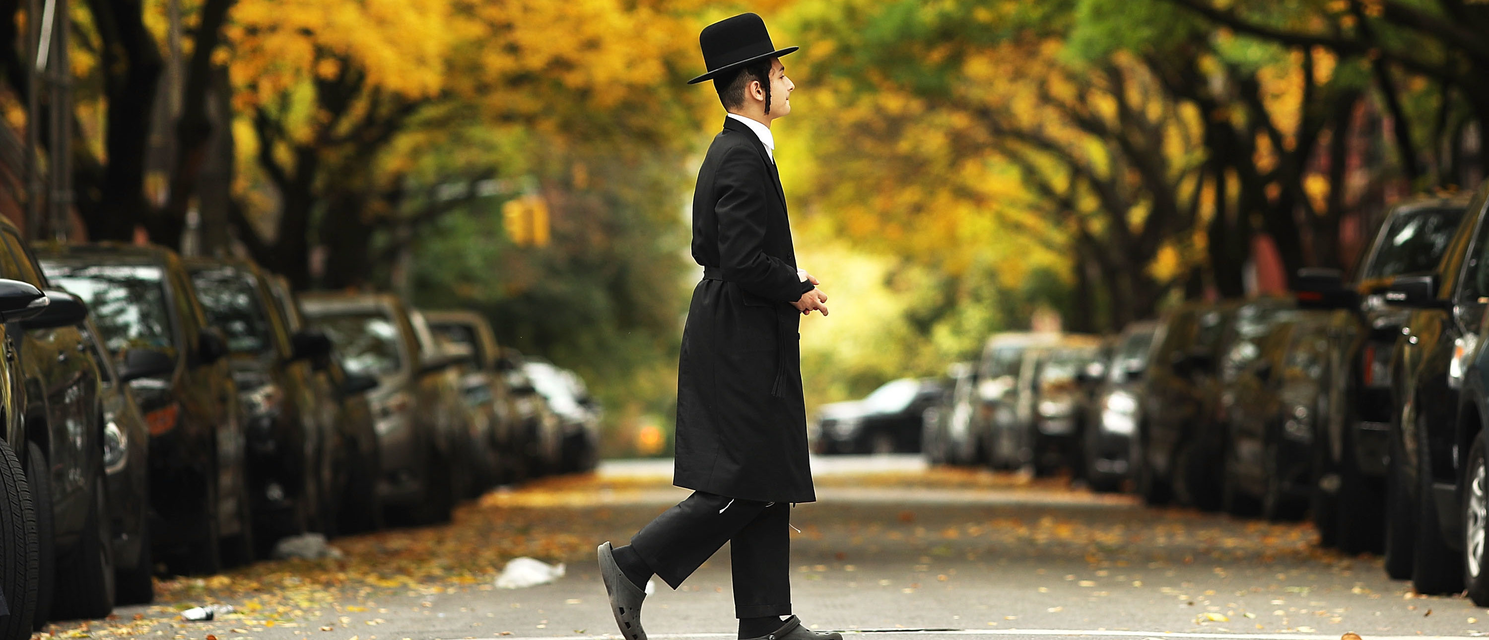 A member of an Orthodox Jewish community in Williamsburg, Brooklyn
