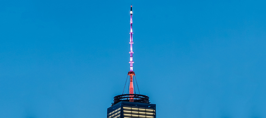 1 One World Trade Center goes pink