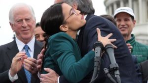 AOC hugs