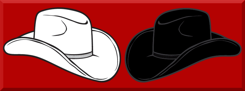 white hat vs black hat, cowboy