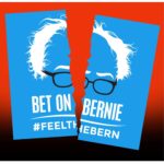 Bet on Bernie poster ripped in half