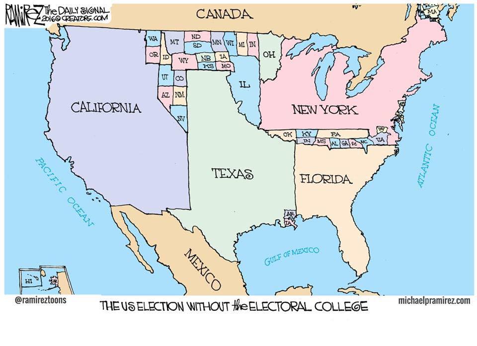 no electoral college - map
