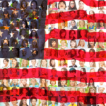 US Flag w citizen faces