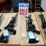 AR-15 rifles displayed for sale