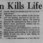 Acid Rain headline 1976