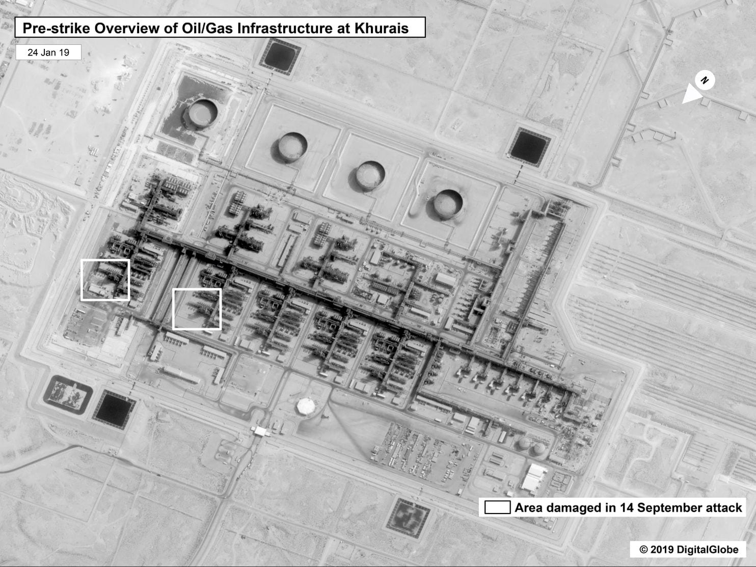 Sattellite image of saudi oil field