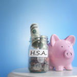 Health savings account jar w piggy bank