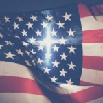 american-flag-with cross shaped glow