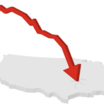 decline into cracked US map