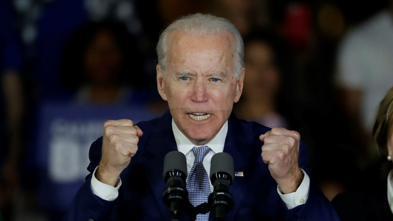 Joe Biden - fists raised
