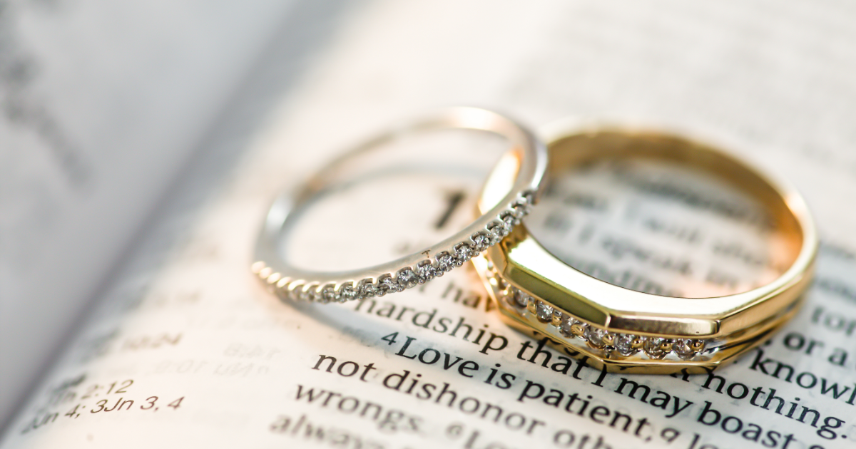 wedding rings on Bible page