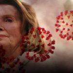 Coronavirus superimposed over Pelosi