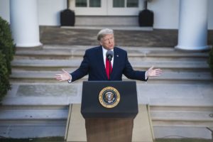 President Trump speaks from the Rose Garden