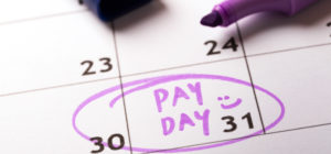Pay Day Circled on Calendar