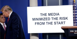 Trump exits press room after briefing