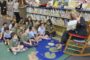 lg elementary students in library