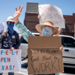 Protestors in masks call for reopening Texas