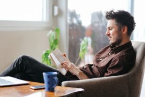 relax with book & tea