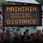 Pool full of people - Maintain Social Distance