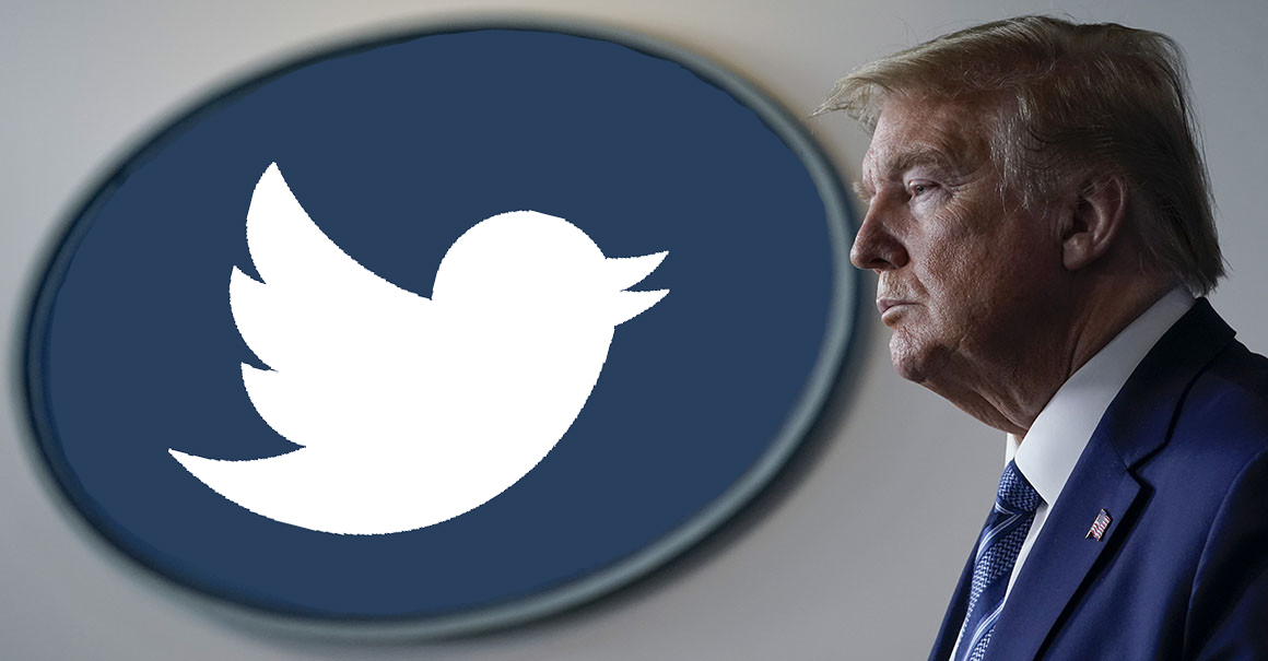 President Trump w Twitter Logo