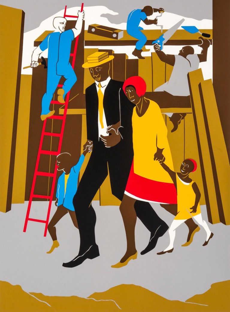 The Builders - art by Jacob Lawrence