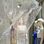 broken glass in storefront