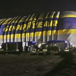 Goodyear Blimp half blown up