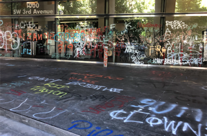 downtown portland - trashed