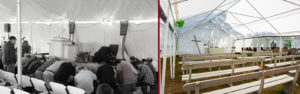 full & empty revival tent