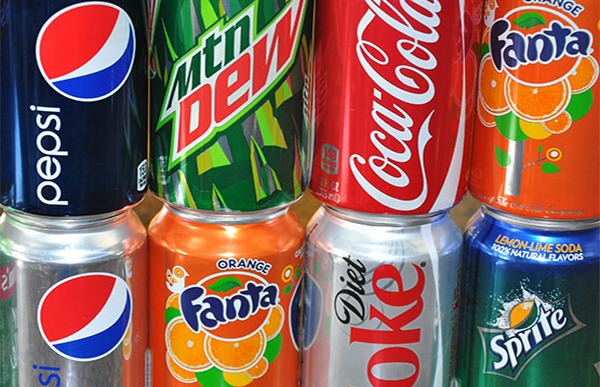variety of soda cans