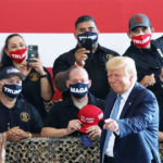 Trump and supporters w masks copy