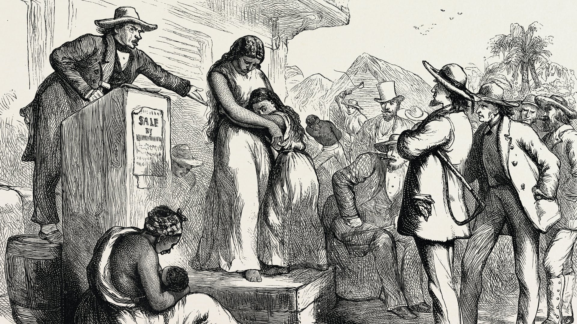 etching - US history - slavery - slave auction